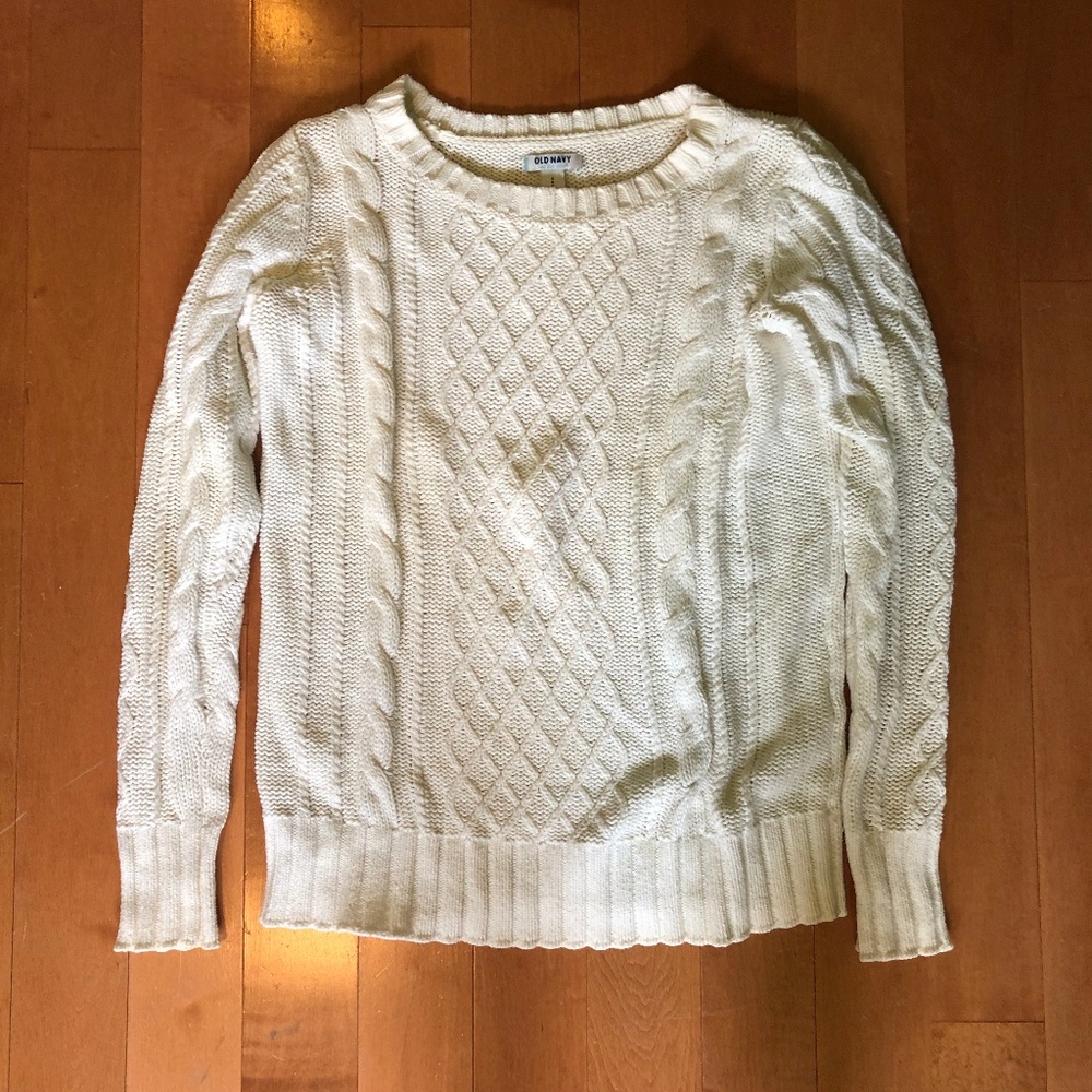 Cream Crewneck Sweater Old Navy Small